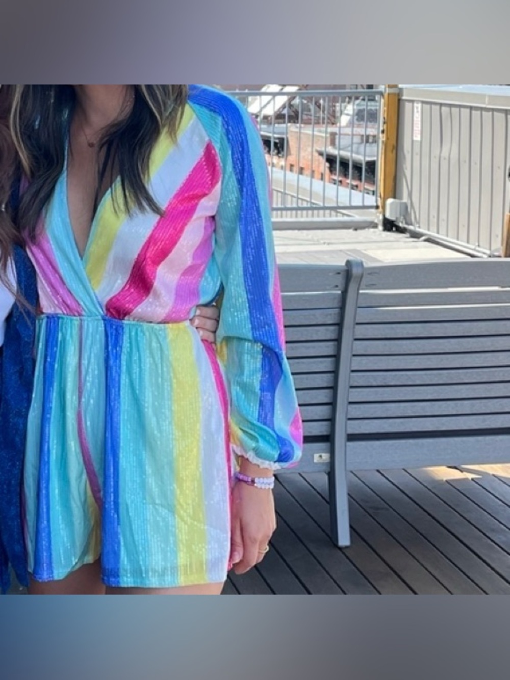 Sequined romper lover taylor swift unicorn pastel striped rainbow Gabrielle - Picture 3 of 9